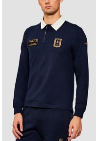 Aeronautica Militare - AERONAUTICA MILITARE Granatowy bawełniany męski longsleeve polo, Rozmiar L. Okazja: na co dzień. Typ kołnierza: polo. Kolor: niebieski. Materiał: bawełna. Długość rękawa: długi rękaw. Wzór: haft. Styl: sportowy, casual #1