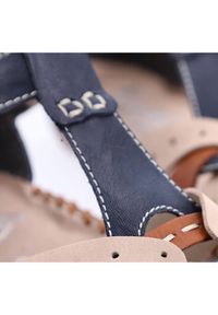 Komfortowe sandały damskie płaskie na rzep Rieker M1655-14 beżowy granatowe. Zapięcie: rzepy. Kolor: niebieski, wielokolorowy, beżowy #5