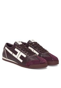 Elisabetta Franchi Sneakersy SA-82G-56E2-V400 Bordowy. Kolor: czerwony. Materiał: skóra