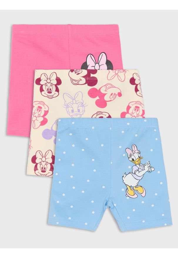 Sinsay - Krótkie legginsy 3 pack Mickey Mouse - różowy. Kolor: różowy. Długość: krótkie. Wzór: motyw z bajki