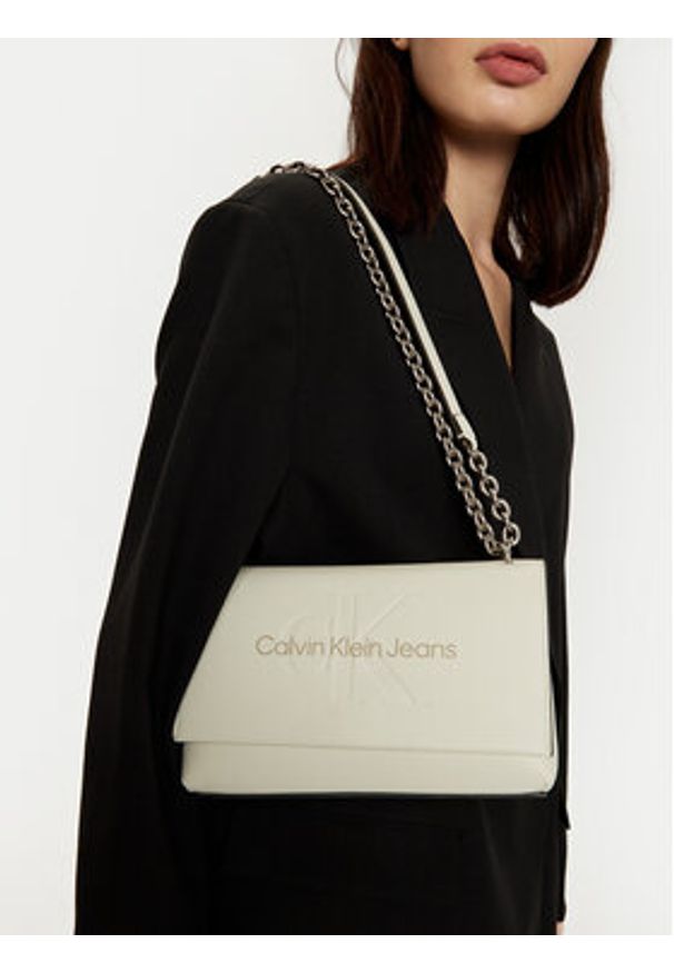 Calvin Klein Jeans Torebka K60K612221 Écru. Materiał: skórzane