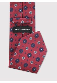 Pako Lorente - PAKO LORENTE - Bordowy krawat w kwiaty. Kolor: czerwony. Materiał: poliester. Wzór: kwiaty #2