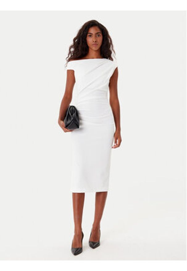 Rinascimento Sukienka koktajlowa CFC0125334003 Biały Slim Fit. Kolor: biały. Materiał: syntetyk. Styl: wizytowy