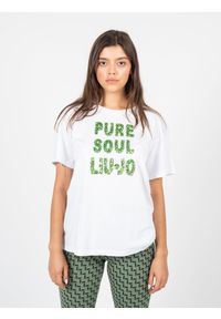 Liu Jo T-Shirt | WA3E13 J4501 | Kobieta | Biały. Okazja: na co dzień. Kolor: biały. Materiał: bawełna. Długość: długie. Wzór: nadruk. Styl: klasyczny, casual, elegancki #4