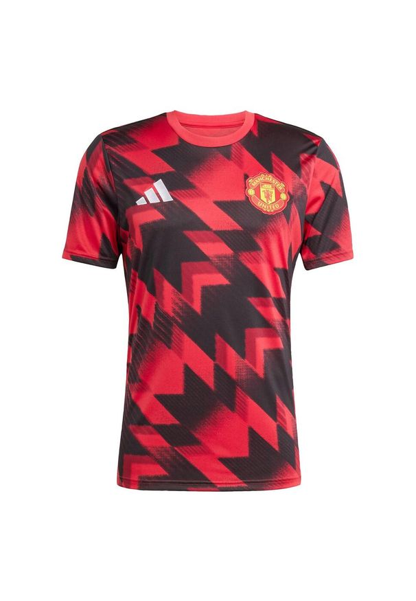 Adidas - Koszulka przedmeczowa Manchester United 25/26. Kolor: czerwony. Sport: piłka nożna