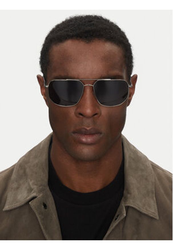 Trussardi Jeans - Trussardi Okulary przeciwsłoneczne TSM3014 Srebrny. Kolor: srebrny