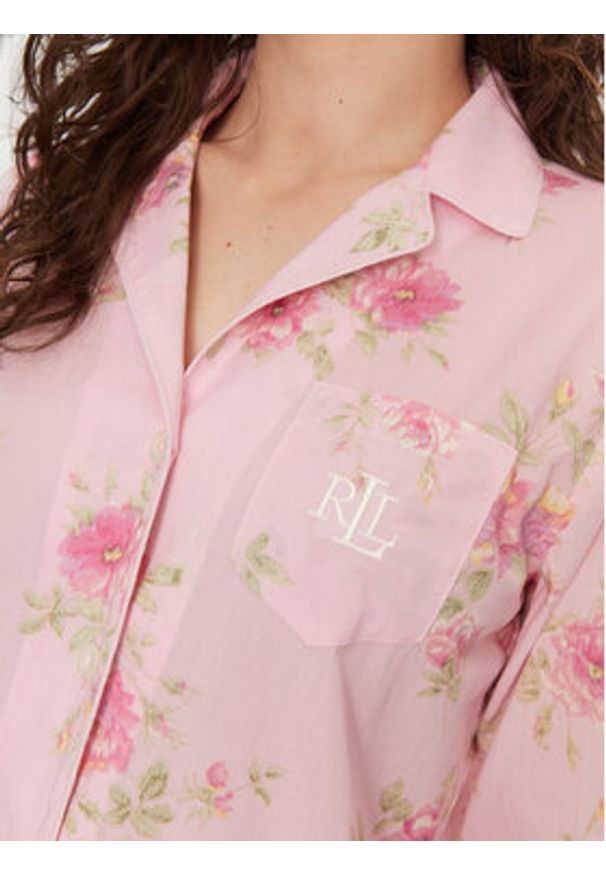 Lauren Ralph Lauren - LAUREN RALPH LAUREN Piżama ILN92403 Różowy Regular Fit. Kolor: różowy. Materiał: bawełna