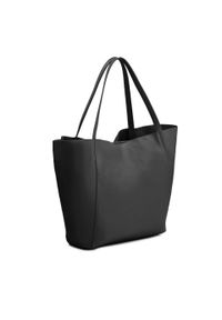 Kazar - Duża skórzana tote bag z kieszenią na przodzie. Kolor: czarny. Materiał: skórzane. Styl: casual #2