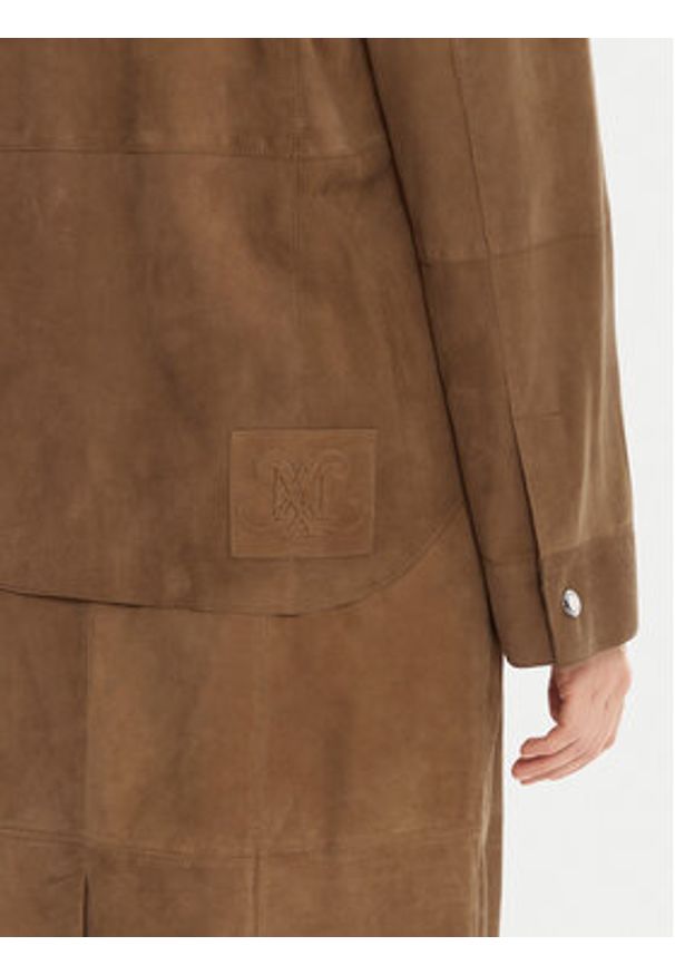 MAX&Co. Kurtka skórzana Stallo 2526446011200 Brązowy Loose Fit. Kolor: brązowy. Materiał: skóra