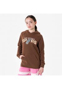 TARMAK - Bluza z kapturem do koszykówki dla dzieci Tarmak NBA 900 San Antonio Spurs. Typ kołnierza: kaptur. Kolor: brązowy. Materiał: tkanina, materiał. Sport: koszykówka