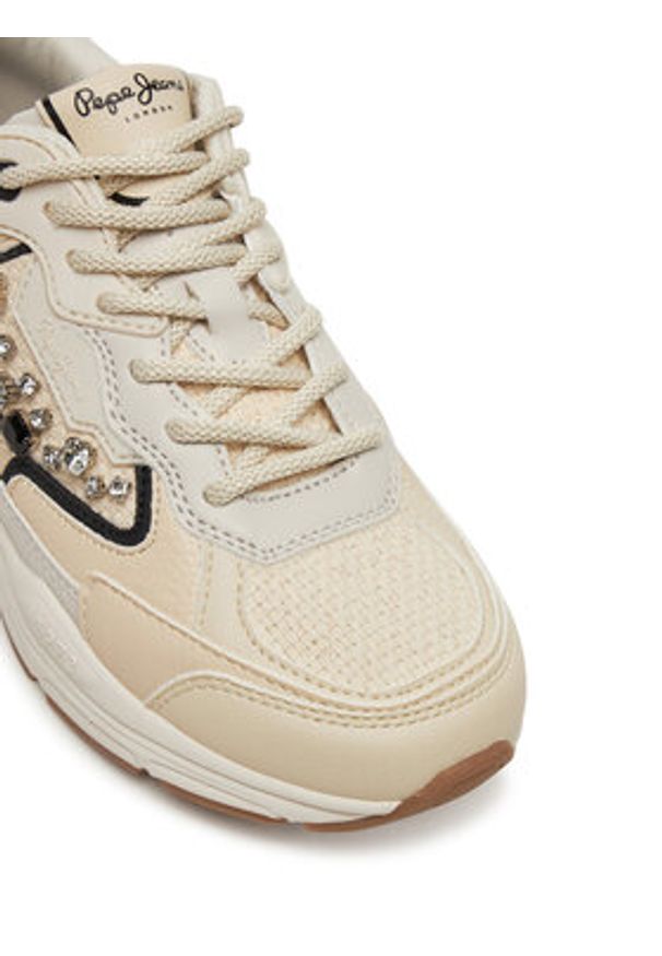 Pepe Jeans Sneakersy PLS60029 Écru. Materiał: skóra