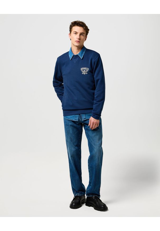 Wrangler - MESKIE SPODNIE WRANGLER FRONTIER RETRO BLUE 112370955. Styl: retro