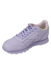 Buty do chodzenia dziewczęce, Reebok Classic Leather. Kolor: fioletowy. Model: Reebok Classic. Sport: turystyka piesza