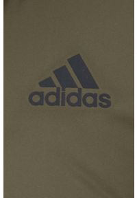 Adidas - adidas kurtka męska kolor zielony zimowa. Kolor: zielony. Wzór: nadruk. Sezon: zima #3