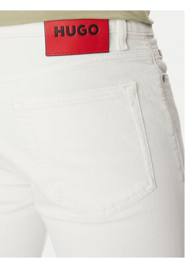 Hugo - HUGO Jeansy 50537696 Biały Extra Slim Fit. Kolor: biały