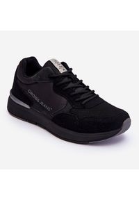 Męskie Buty Sportowe Cross Jeans LL1R4053 Czarne. Okazja: na co dzień. Zapięcie: sznurówki. Kolor: czarny. Materiał: materiał #6