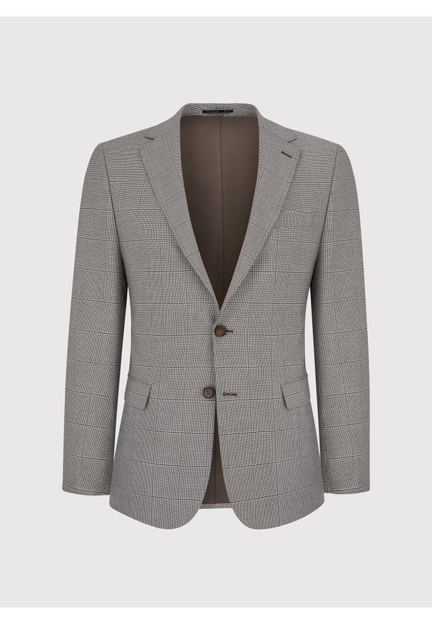Pako Lorente - PAKO LORENTE – Męska marynarka garniturowa w kratę w brązowych tonach. Kolor: brązowy. Materiał: elastan, wiskoza, poliester. Styl: boho