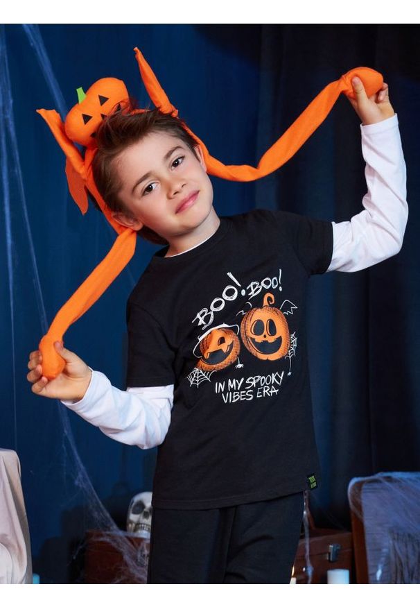 Sinsay - Koszulka z motywem Halloween - czarny. Kolor: czarny