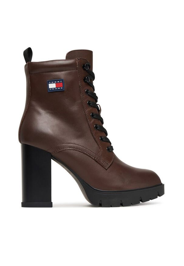 Botki Tommy Jeans. Kolor: brązowy