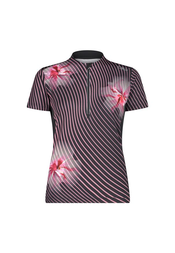 Damska koszulka z zamkiem błyskawicznym CMP. Kolor: szary. Sport: kolarstwo