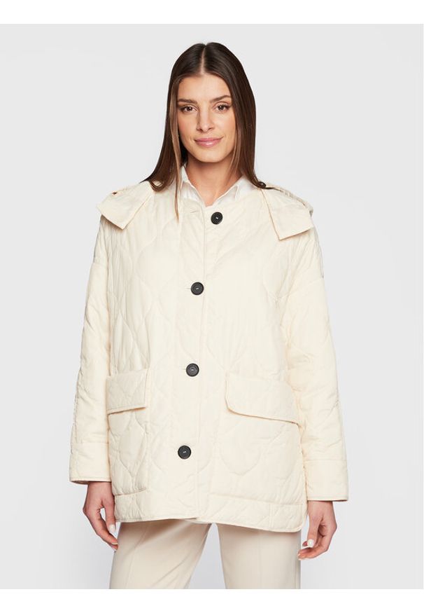 Liviana Conti Kurtka przejściowa F3SW03 Écru Relaxed Fit. Materiał: syntetyk