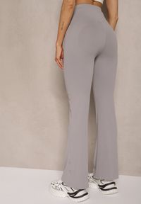 Renee - Jasnoszare Spodnie Dzwony High Waist Odavia. Okazja: na co dzień. Stan: podwyższony. Kolor: szary. Styl: elegancki, casual #3