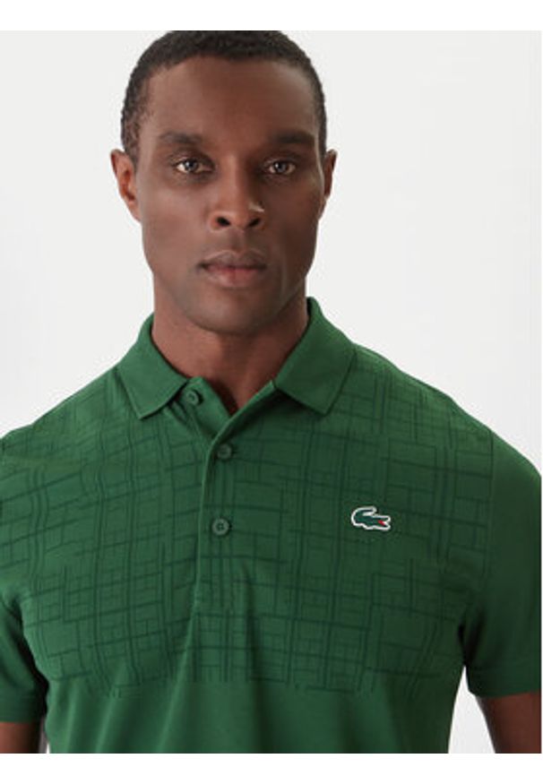 Lacoste Polo DH4777 Zielony Regular Fit. Typ kołnierza: polo. Kolor: zielony. Materiał: syntetyk