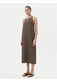 Max Mara Leisure Sukienka letnia Douglas 2516221018 Zielony Relaxed Fit. Kolor: zielony. Materiał: len. Sezon: lato #1