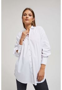 MOODO - Koszula oversize z ozdobnymi guzikami. Materiał: elastan, bawełna, poliester