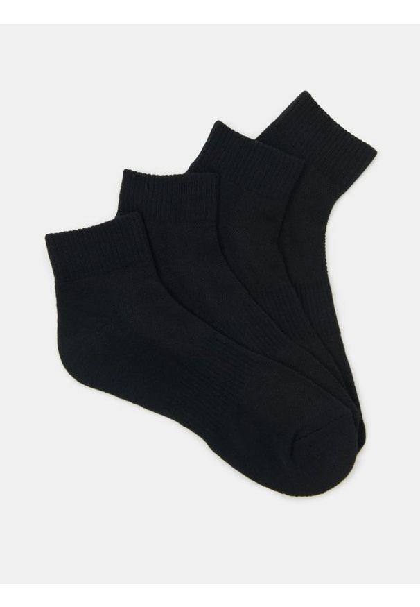 Sinsay - Skarpetki z bawełną 4 pack - czarny. Kolor: czarny. Materiał: bawełna