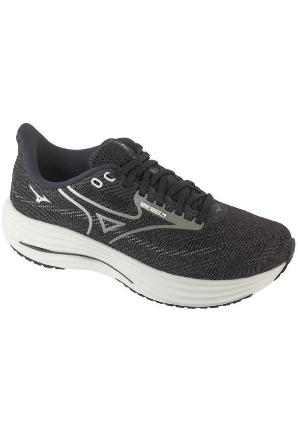 Mizuno - Buty do biegania męskie, Wave Rider 29. Kolor: czarny, biały, wielokolorowy. Model: Mizuno Wave. Sport: bieganie