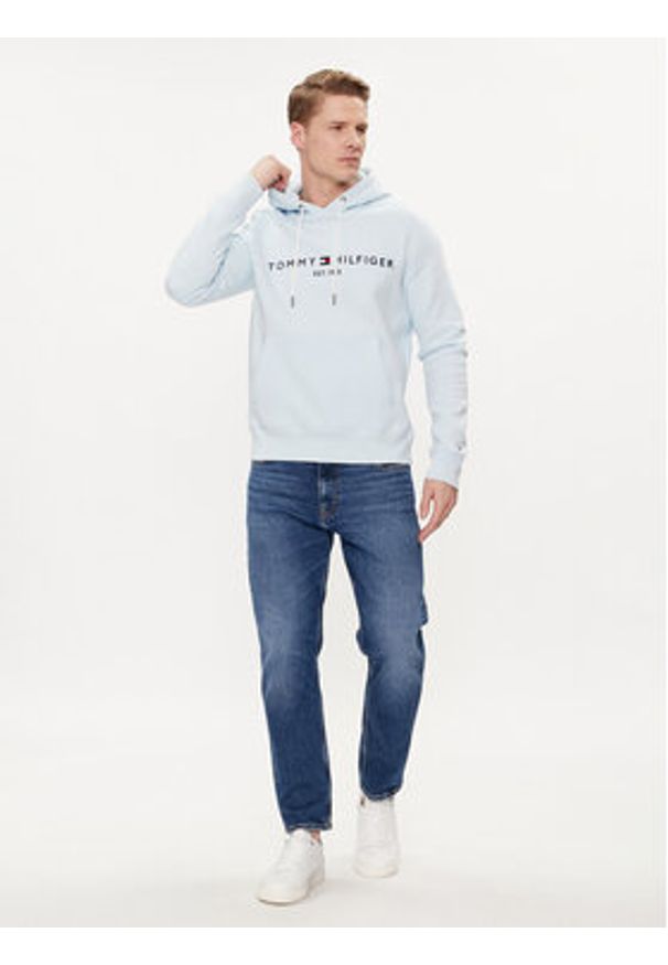 TOMMY HILFIGER - Tommy Hilfiger Bluza Logo MW0MW11599 Błękitny Regular Fit. Kolor: niebieski. Materiał: bawełna