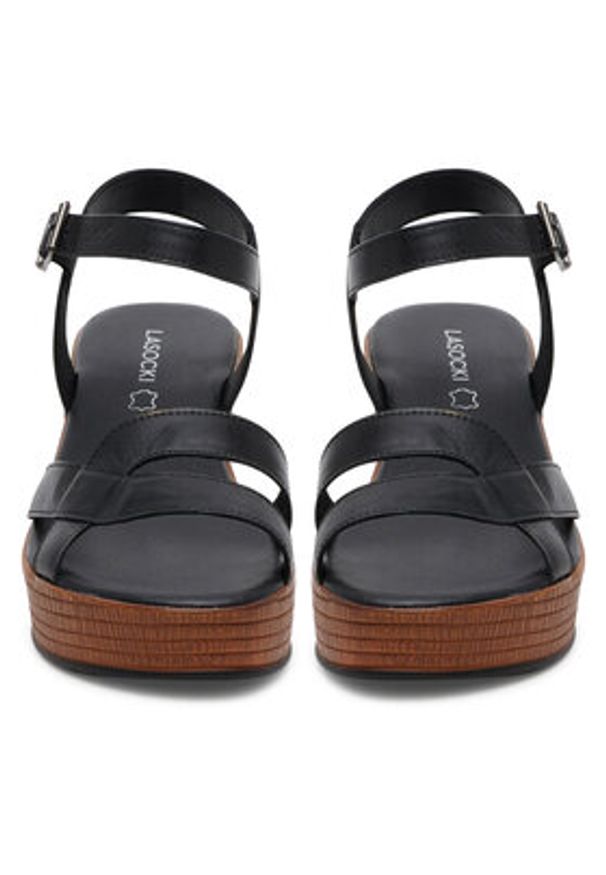 Lasocki Sandały WI16-NYASA-03 Czarny. Kolor: czarny. Materiał: skóra
