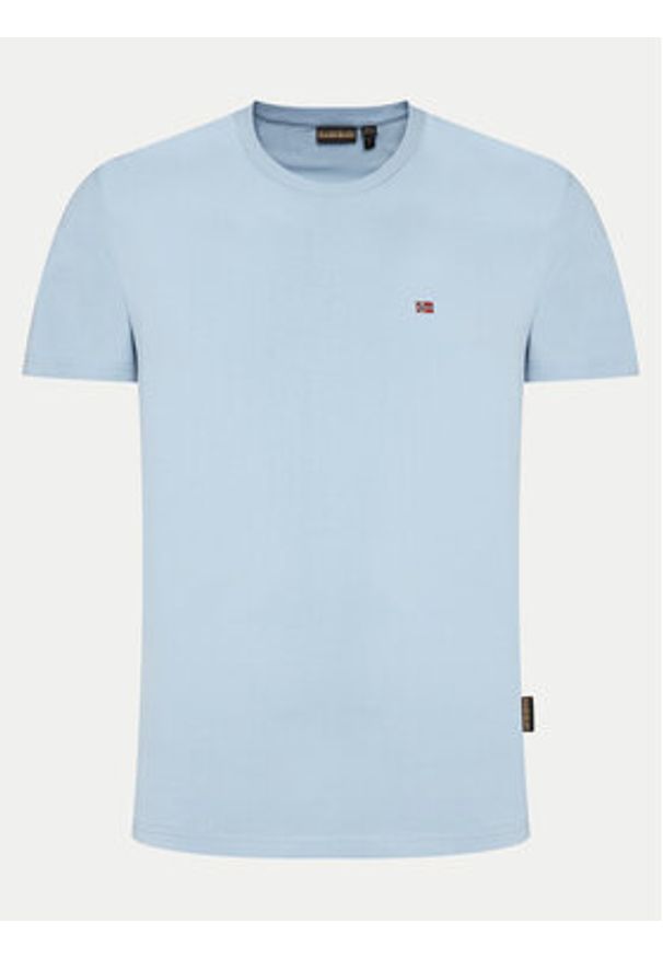 Napapijri T-Shirt Salis NP0A4H8D Niebieski Regular Fit. Kolor: niebieski. Materiał: bawełna