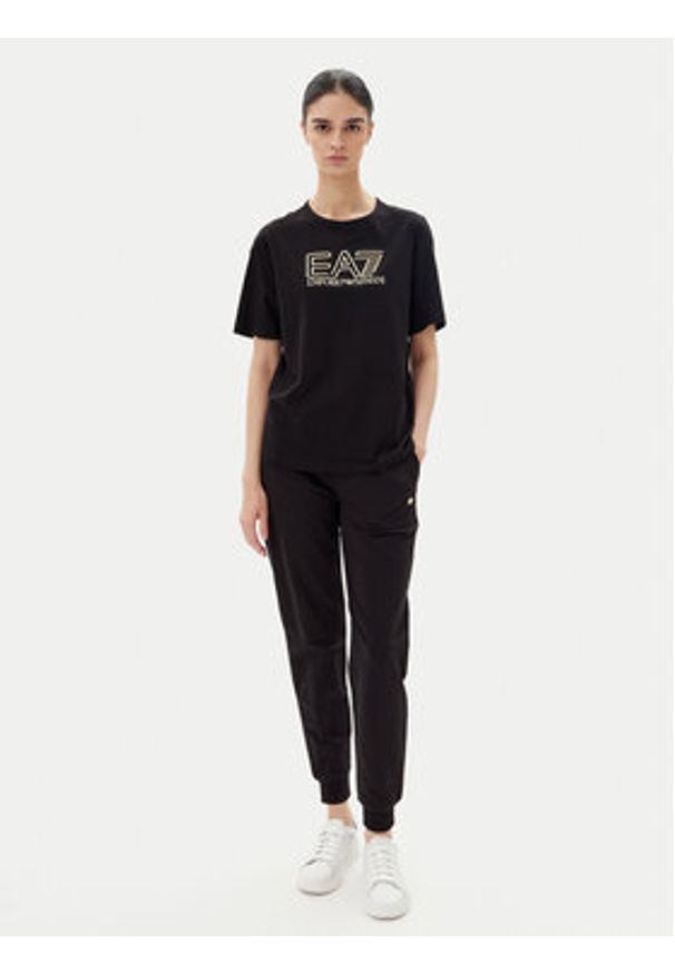 EA7 Emporio Armani T-Shirt 7W000098 AF12503 MC004 Czarny Loose Fit. Kolor: czarny. Materiał: bawełna