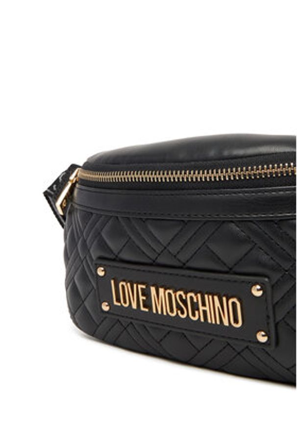 Love Moschino - LOVE MOSCHINO Saszetka nerka JC4003PP0NLA0000 Czarny. Kolor: czarny. Materiał: skóra