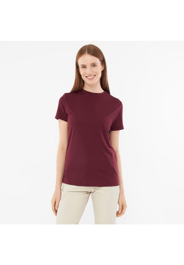 Viking - T-shirt damski VIKING Salen Lady Merino. Kolor: czerwony, wielokolorowy, brązowy