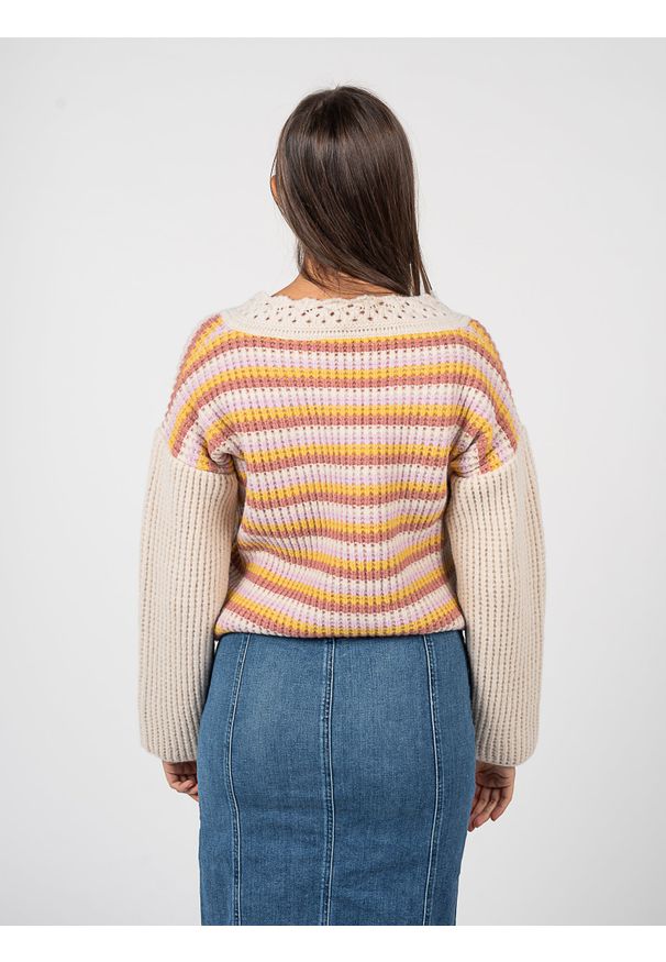 Pinko Sweter "Granatina" | 1G189L A05U | Kobieta | Wielokolorowy. Okazja: na co dzień. Kolor: wielokolorowy. Materiał: wełna, akryl, poliamid. Długość: krótkie. Sezon: lato. Styl: casual, elegancki