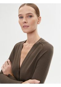 Calvin Klein Kardigan K20K205778 Brązowy Slim Fit. Kolor: brązowy. Materiał: wełna #3