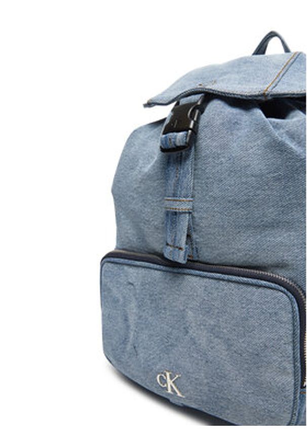Calvin Klein Plecak Denim Luna Mini Flap Backpack LV04F3216G Błękitny. Kolor: niebieski. Materiał: materiał