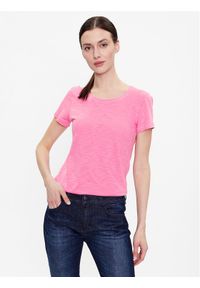 Sisley T-Shirt 3TNHL11A2 Różowy Regular Fit. Kolor: różowy. Materiał: bawełna