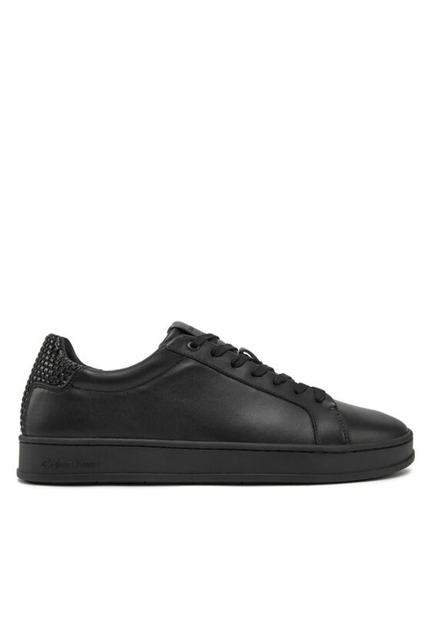 Calvin Klein Sneakersy Low Top Lace Up Woven HM0HM01767 Czarny. Kolor: czarny. Materiał: skóra