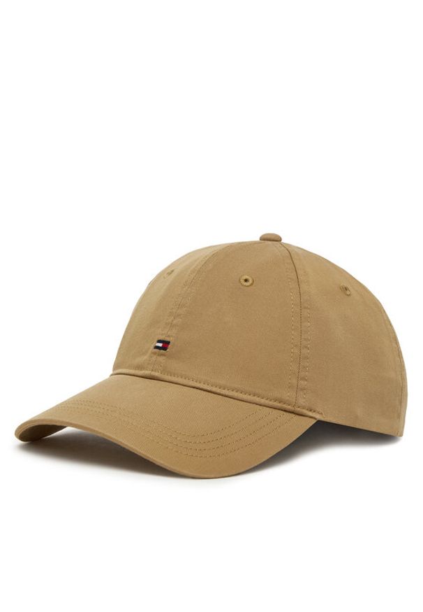 TOMMY HILFIGER - Tommy Hilfiger Czapka z daszkiem Essential Flag Soft Cap AW0AW17632 Beżowy. Kolor: beżowy. Materiał: bawełna, materiał