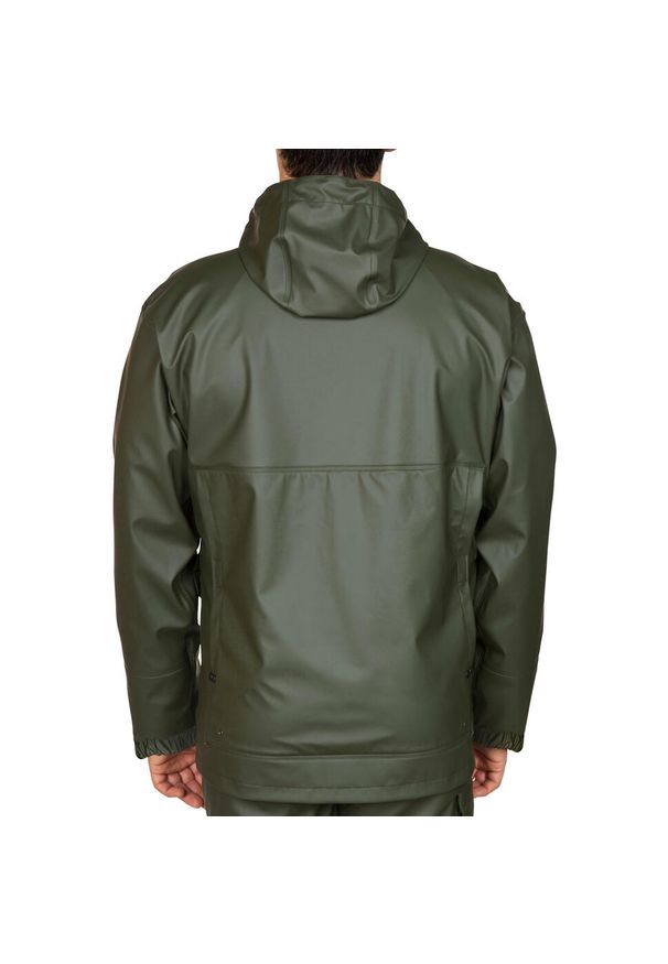 Kurtka przeciwdeszczowa outdoor SOLOGNAC 300. Kolor: wielokolorowy, zielony, brązowy. Materiał: poliester, materiał. Sport: outdoor