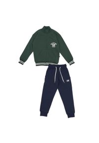 LEONE 1947 APPAREL - Dres dziecięcy z kołnierzykiem i nadrukiem „Sporting” College. Okazja: na uczelnię. Kolor: zielony, niebieski, wielokolorowy. Materiał: dresówka. Wzór: nadruk. Styl: sportowy