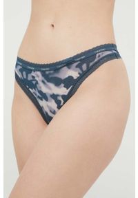 Calvin Klein Underwear stringi kolor niebieski. Kolor: niebieski