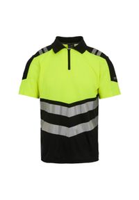 Regatta - Koszulka Polo Męska HiVis. Typ kołnierza: polo. Kolor: żółty, wielokolorowy, czarny