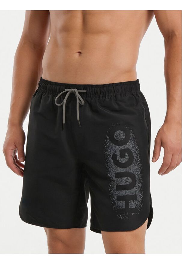 Hugo - HUGO Szorty kąpielowe Spray 50561096 Czarny Regular Fit. Kolor: czarny. Materiał: syntetyk
