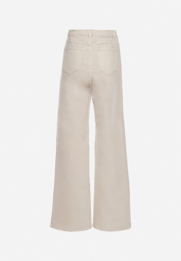 Born2be - Beżowe Jeansy Szerokie Murisana. Okazja: na co dzień. Kolor: beżowy. Styl: casual, elegancki