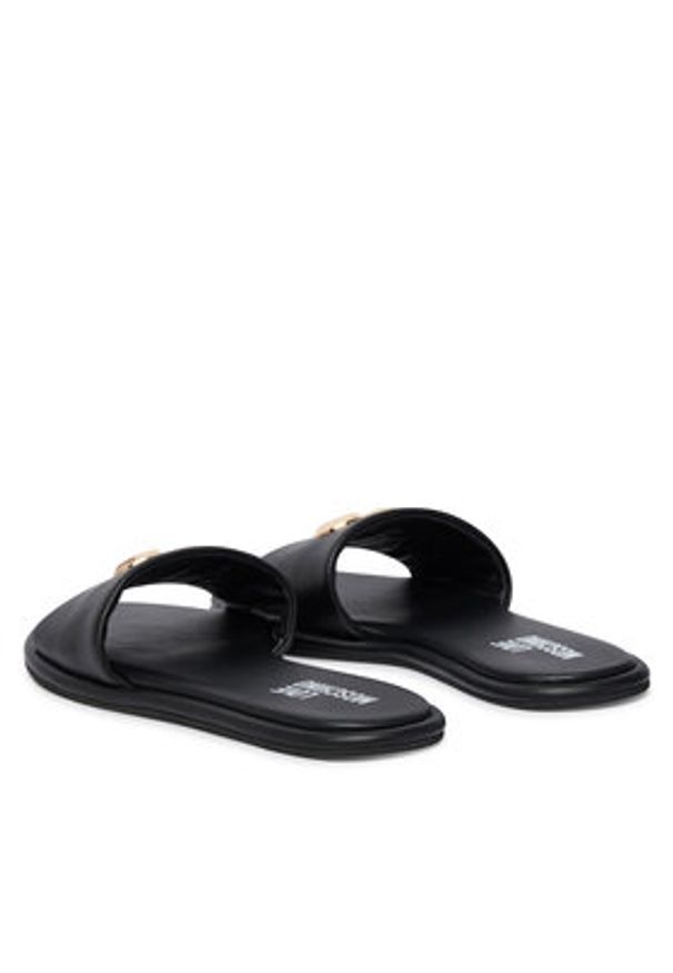 Love Moschino - LOVE MOSCHINO Klapki JA28252G0OIA0000 Czarny. Kolor: czarny. Materiał: skóra